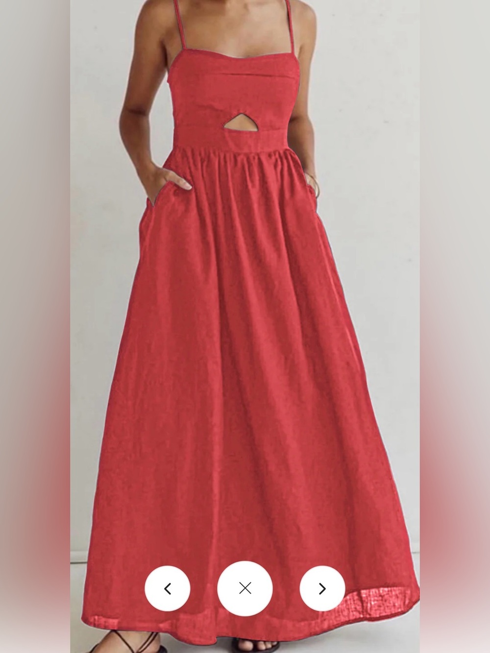 Commense Coral Maxi Dress Skirt with Pockets